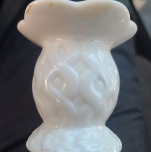 Vintage Oleg Cassini White Ivory Porcelain Candle Holders Daisy Accents